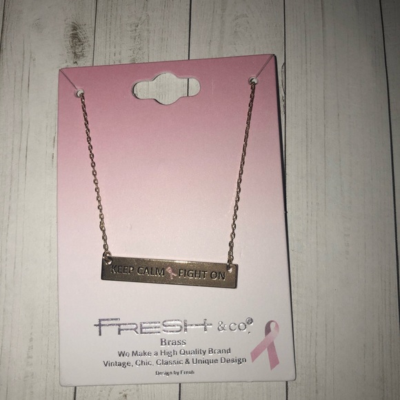 Breast Cancer Awareness Bar Necklace - Picture 2 of 3